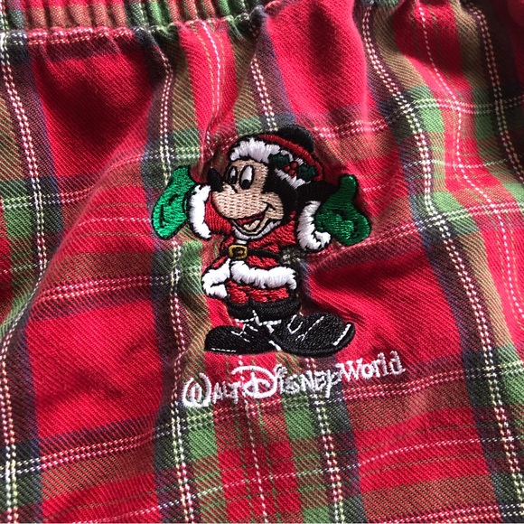 Disney Embroidered Christmas Mickey Plaid Sleep Short - Picture 2 of 5